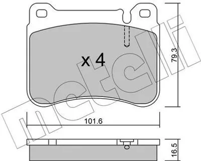 Produktbild von METELLI 22-0668-0 Bremsbeläge Satz Vorne Bremsklötze passend für MERCEDES-BENZ C-Klasse Limousine (W203) C-Klasse T-modell (S203) C-Klasse Sportcoupe