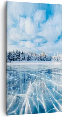 Produktbild von Bild auf Leinwand - Leinwandbild - Einteilig - Wald Eis See - 55x100cm - Wand Bild - Wanddeko - Wandbilder - Leinwanddruck - Bilder - Wanddekoration - Leinwand bilder - Wandbild - PA55x100-4181