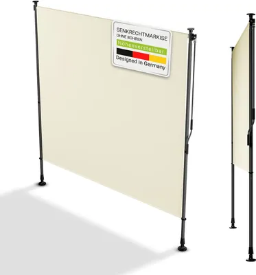 Produktbild von Juskys Senkrechtmarkise Barbados 200x310 cm - Sonnenschutz, Sichtschutz, ausziehbar - Beige