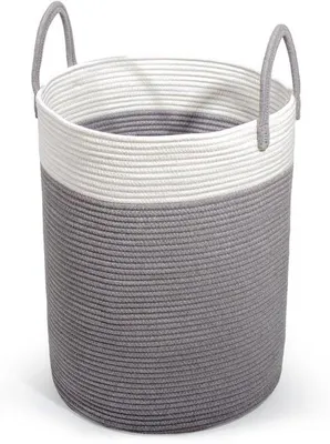 Immagine prodotto di Cestino per la biancheria grigio e bianco, grande, camera dei bambini, 38x50 cm