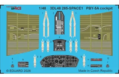 Immagine prodotto di EDUARD ED3DL48285 - Interno della cabina di pilotaggio del Consolidated PBY-5A, scala 1/48