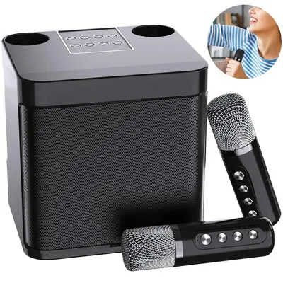 Produktbild von Mini Karaoke Machine Bluetooth Lautsprecher mit 2 Wireless Mikrofonen, Portable Karaoke Speaker für Erwachsene und Kinder, Indoor Outdoor Party