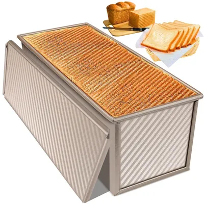 Obrázok produktu pre Forma na pečenie chleba s pokrievkou, 35x14x12 cm, 1000 g, oceľ, s nepriľnavým povrchom