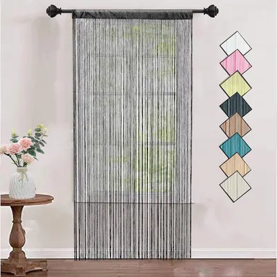 Produktbild von Drahtvorhänge für Türen und Fenster - Schwarz 90 x 245 cm, Dekorativ und Funktional