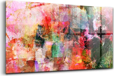 Obrázok produktu pre Obraz z tvrdeného skla - Maľovanie Stien - Temperované Sklo - 120x60 cm - Abstraktná kompozícia