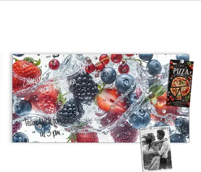 Produktbild von Magnettafel 100x50cm Pinnwand Whiteboard beschreibbar - Beeren im Wasser