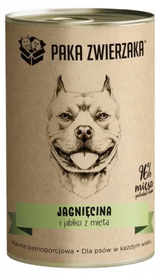 Zdjęcie produktu dla Karma morka dla psa Paka Zwierzaka Jagnięcina i jabłko z miętą 400g