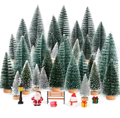 Produktbild von Mini Weihnachtsbaum Set 18-teilig Künstlicher Tannenbaum Tischdeko