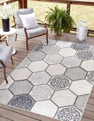Produktbild von Outdoor Teppich MOSAIK Grau 160x230cm