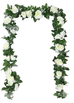Produktbild von Kunstliche Rosenstöcke für Außen und Innen - 2 Stück - 240 cm - Realistische Blütenköpfe - Dekoration für Hochzeit