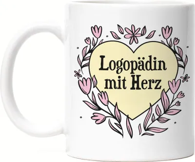 Produktbild von Logopädin mit Herz Tasse Geschenkidee Zum Danke Sagen Beste Logopädin