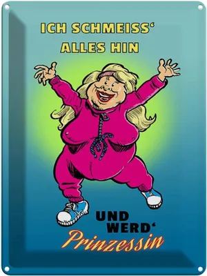 Produktbild von vianmo Blechschild 40x30 cm Schmeiss alles hin werd Prinzessin Spruch Zitat