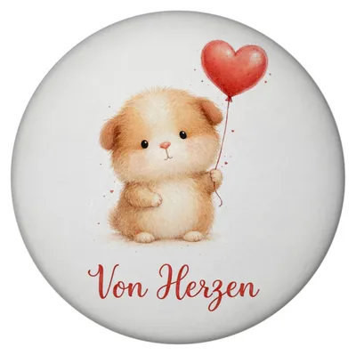 Produktbild von Hamster Herzballon Von Herzen Magnet rund