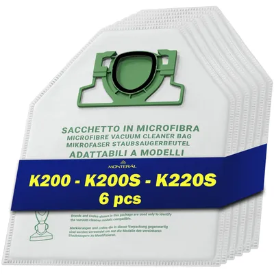 6 Mikrofasern-Staubsaugerbeutel für Vorwerk Kobold VK200