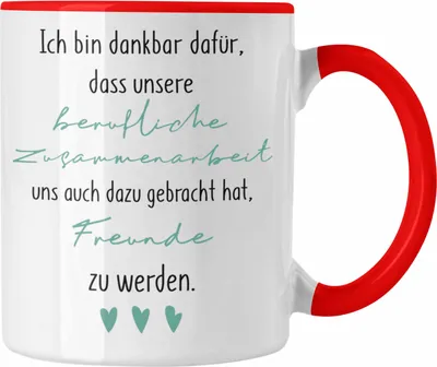Produktbild von Trendation - Kollegin Tasse Geschenk Beste Arbeitskollegin Geschenkidee Abschied Abschiedsgeschenk Wenn Aus Kollegen Freunde Wird (Rot)