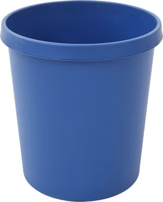 Produktbild von Klassischer runder Kunststoff Papierkorb | 18 Liter, HxBxT 32x31x31cm | Blau