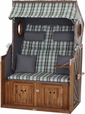 Produktbild von Strandkorb deVries Trend 45 Stoff 749 Holz 120 x 80 x 160 cm grün
