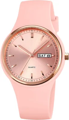 Productafbeelding van Polshorloge dames, kinderhorloge, kleurrijk, sportief, analoog, quartz, minimalistisch, siliconen band, datum, weekdag, 30M waterdicht