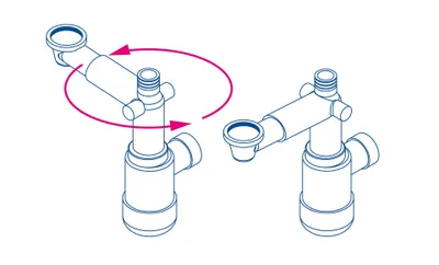 Produktbild von Siphon für Waschbecken, ausziehbar, drehbar