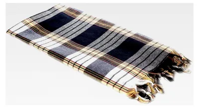 Produktbild von Hamamtuch Classic 80 x 170 cm | Hamam Handtuch 100% Baumwolle | Saugfähiges und schnell trocknendes Pestemal/Fouta schwarz kariert | Hamam Strandtuch/Saunahandtuch mit kleinem Packmaß