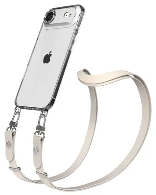 Produktbild von EAZY CASE Handykette magnetisch mit Handyhülle für Apple iPhone Air, Crossbody Handyband 1-1,90m verstellbar mit 2 Ösen in Creme