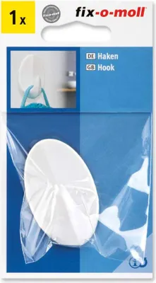 Produktbild von Haken selbstklebend weiß 34 mm x 54 mm fix-o-moll