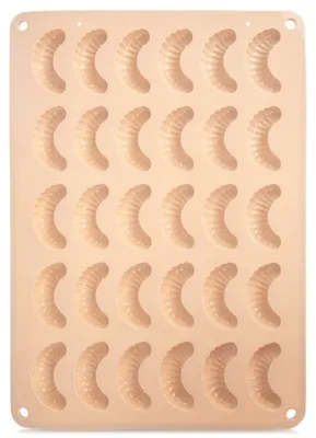 Produktbild von Orion | Backform - Für 30 Stück - Antihaftbeschichtet - Silikon - Kipferlform für Croissant-Kekse 5,5 cm