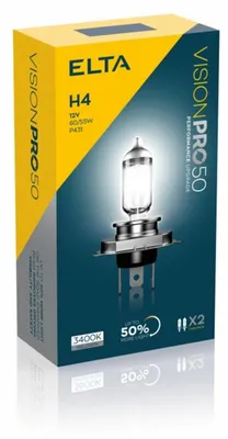 Obrázok produktu pre Elta H4 VisionPro +50 % 60/55 W 12 V P43t, sada 2 ks