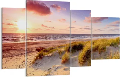 Produktbild von Bild auf Leinwand - Leinwandbild - Meer Strand Düne - 120x70cm - Wand Bild - Wanddeko - Wandbilder - Leinwanddruck - Bilder - Kunstdruck - Wanddekoration - Leinwand bilder - Wandkunst - DL120x70-3540