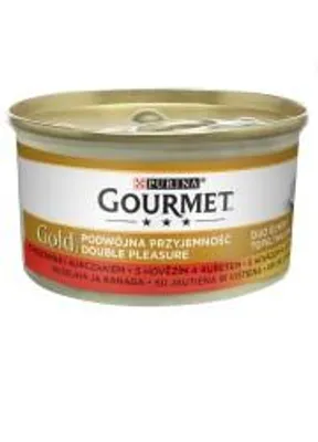 Produktbild von Gourmet Gold Wołowina z kurczakiem kawałki na parze w sosie - mokra karma dla kota - 85 g
