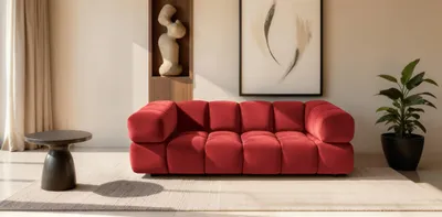 Produktbild von Kaiser Möbel Sofa 3-Sitzer, Couch, Veloursstoff Bluvel, Rotwein, Averro