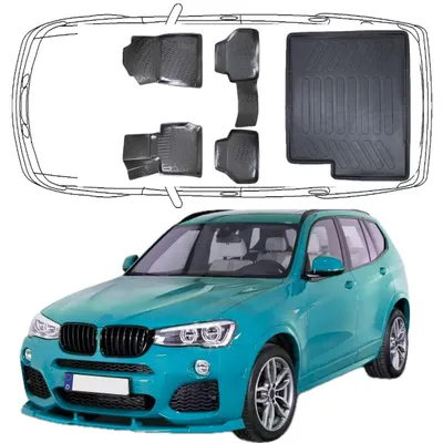 Produktbild von 3D Auto Fußmatten & Kofferraumwanne Set Kompatibel mit BMW X3 F25 2010-2017