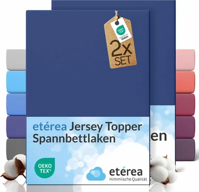 Zdjęcie produktu dla etea Prześcieradło z gumką Jersey Bawełna 180x200 - 200x200 cm