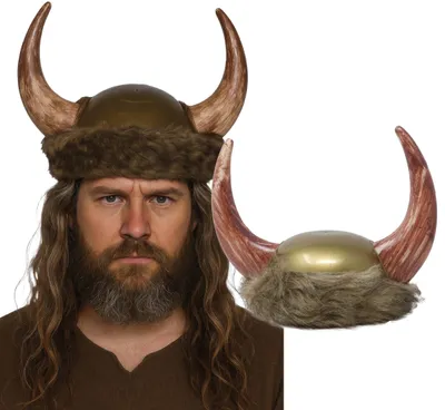 Productafbeelding van Vikingshelm, carnaval, historisch kostuum, feest, Noordse mythologie, vastenavond, accessoire, hoornhelm, evenementenhelm, antieke vechtkunst, hoofdbedekking, kleur: bruin