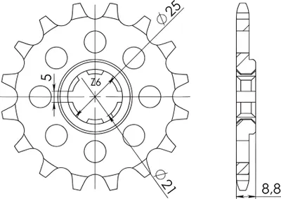Produktbild von Ritzel Supersprox 520 - 13Z CST-507:13|grobverzahnt 21,0/25,0