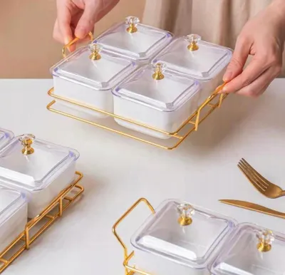 Produktbild von Zellerfeld Y188 Appetizer-Set mit Deckeln und Metallständer