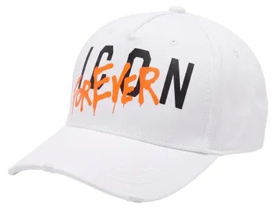 Imagen del producto de Gorra de béisbol Dsquared2 ICON Forever, color blanco, con estampado de grafitis