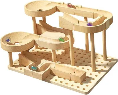 Produktbild von Holz Marmorbahn - Bausatz Pädagogisch - Kreative Spiele - Interaktive Montage - 22.5 x 16.5 cm - Nicht spezifiziert