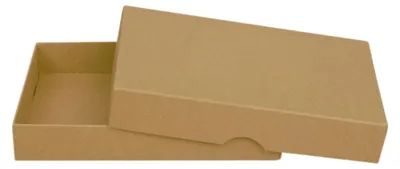 Produktbild von Faltschachtel 11,5 x 15,5 x 2,5 cm, Braun, mit Deckel, Kraftkarton - 10er Set