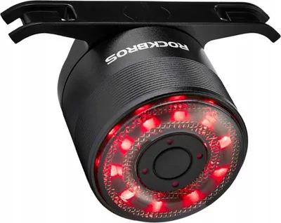 Zdjęcie produktu dla Lampka Rowerowa Tylna Rockbros Q1 7 Kolorów Led + Kabel Usb-C - Usb-A - Czarna