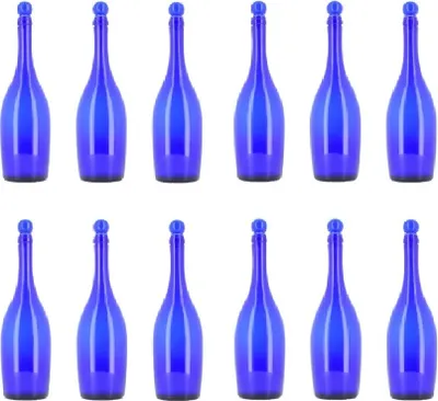 Immagine prodotto di BELLEROFONTE Bottiglia di vetro blu per acqua 750 ml con tappo a pressione, 12 pezzi