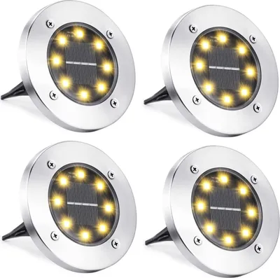 Produktbild von Forever 4 x LED Solarlampe Bodeneinbaustrahler Solar Bodenleuchte Bodenlampe Außen 8Leds,Warmweiß