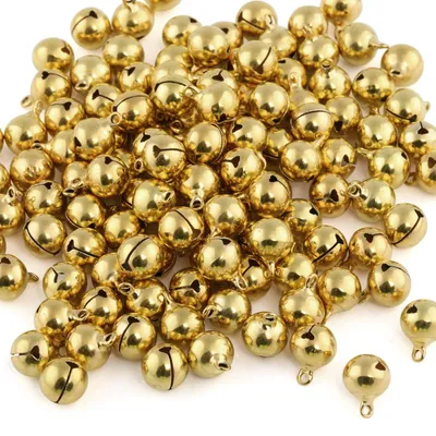 Productafbeelding van Kleine belletjes 12 mm van metaal - Set van 120 - Decoratie - Jingle Bells voor Kerstmis