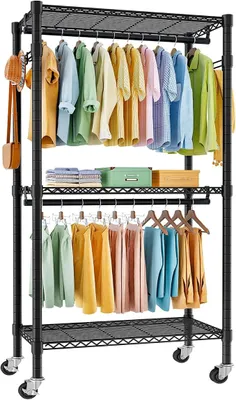 Imagen del producto de Perchero con ruedas, perchero para cargas pesadas, 41x81x210 cm