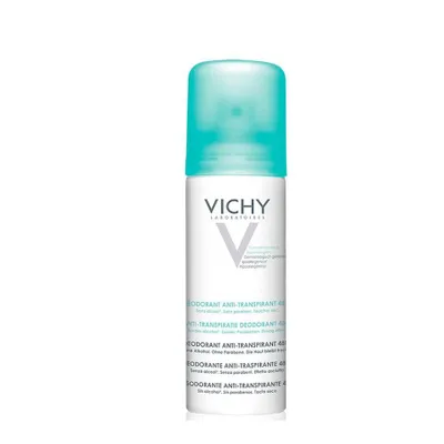 A product shot of a deodorant spray can against a white background.