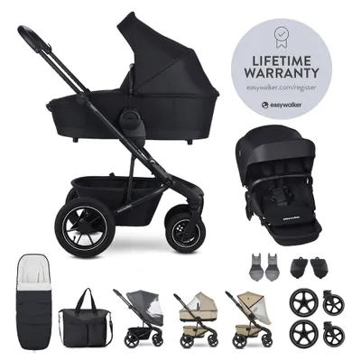 Obrázek produktu pro EASYWALKER Set XXL kočárek kombinovaný Harvey5 Air Midnight Black s příslušenstvím