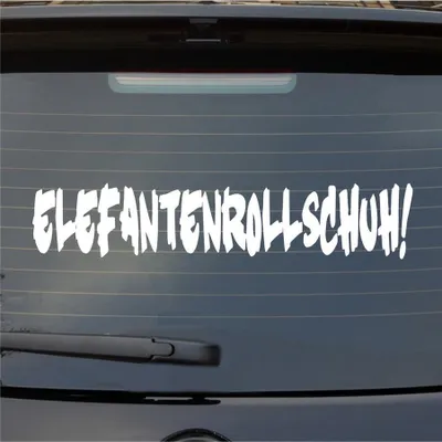Produktbild von Heckscheibenaufkleber Elefantenrollschuh 40x8 cm Weiss Glanz Auto Aufkleber Sticker