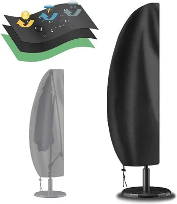 Obrázek produktu pro Nepromokavý potah na zahradní slunečník 265 x 40 x 70/50 cm, černý