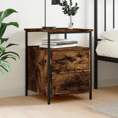 Zdjęcie produktu dla vidaXL Stolik nocny dąb wędzony 44x45x60 cm materiał drewnopochodny