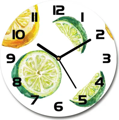 Produktbild von Wanduhr aus Glas 30fi Glasbild Glasuhr Gehärtetes Glas - schwarze-zeiger - Lemon and lime